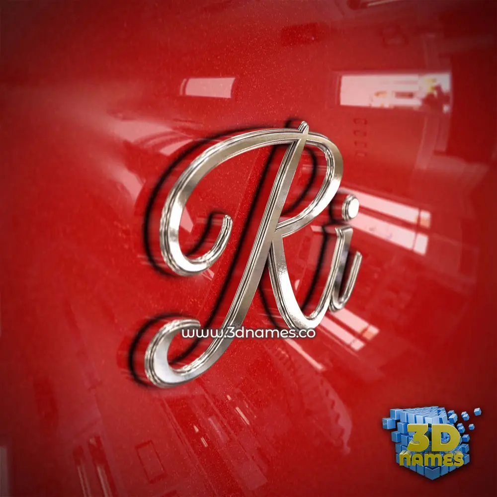 ri in Car Paint style - 3D name wallpaper