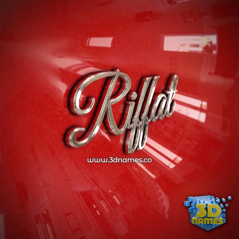 riffat in Car Paint style - 3D name wallpaper