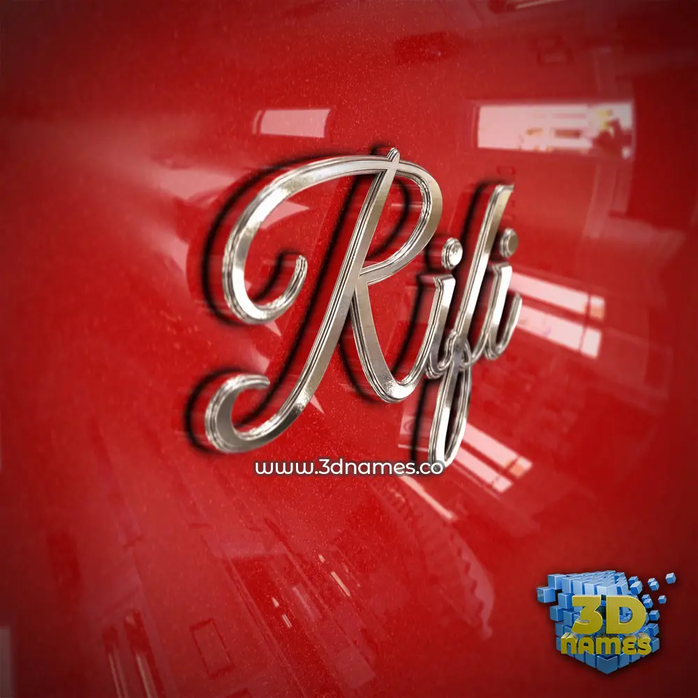 rifi in Car Paint style - 3D name wallpaper