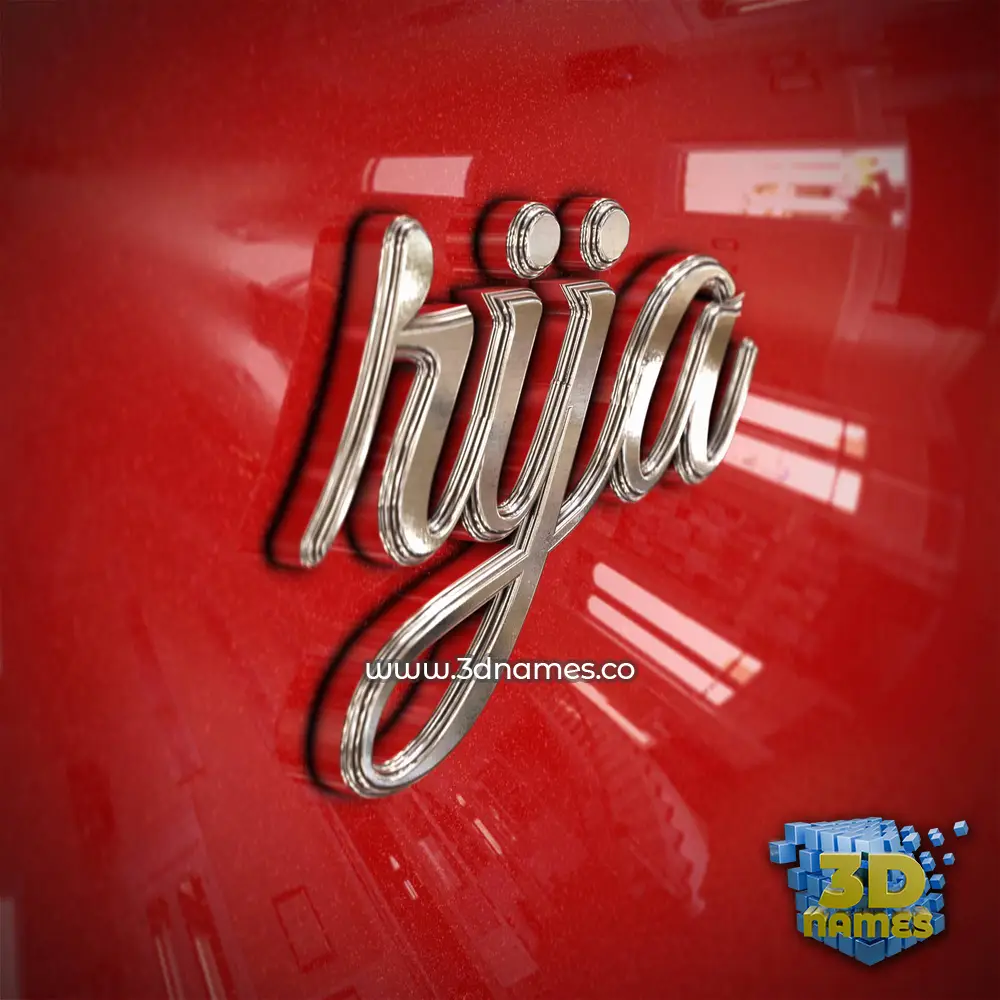 rija in Car Paint style - 3D name wallpaper