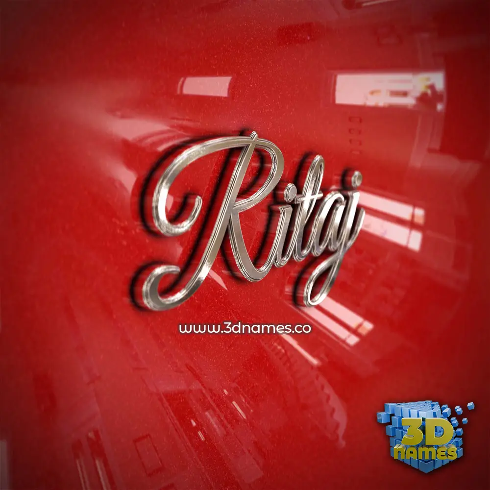 ritaj in Car Paint style - 3D name wallpaper