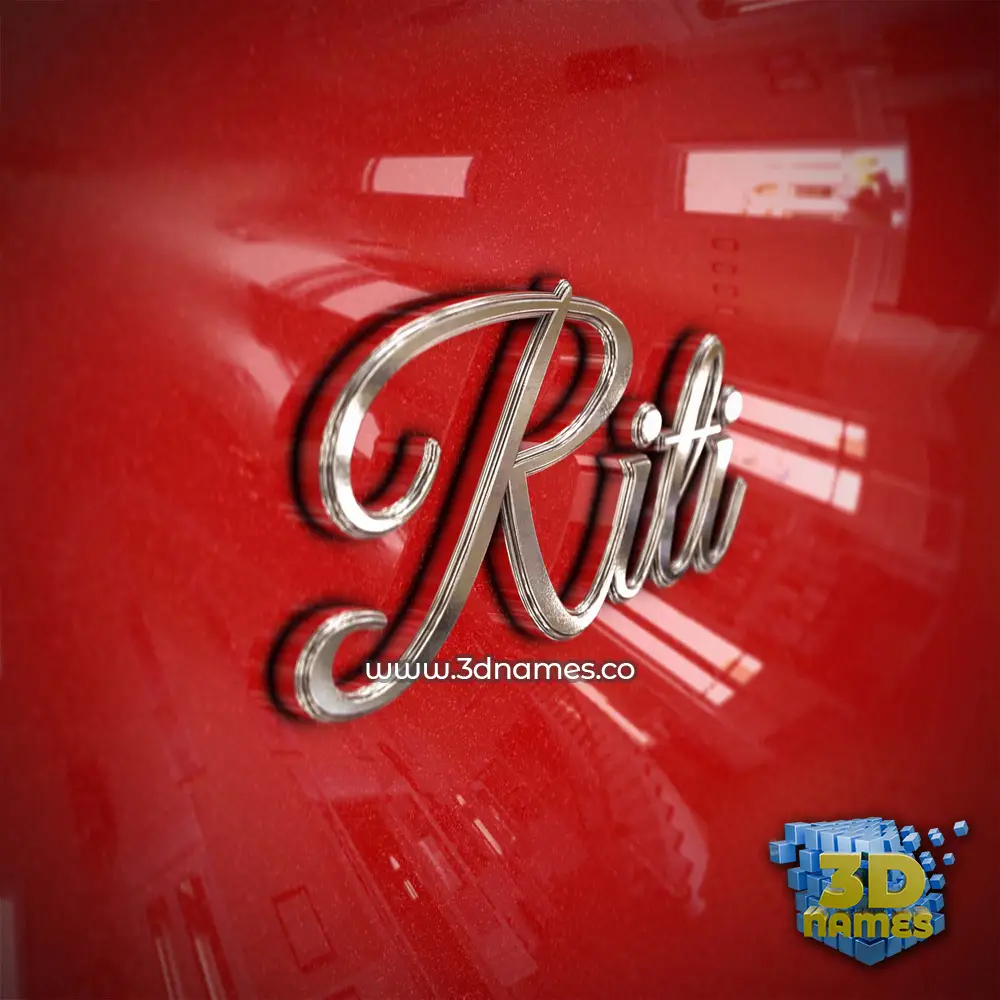 riti in Car Paint style - 3D name wallpaper