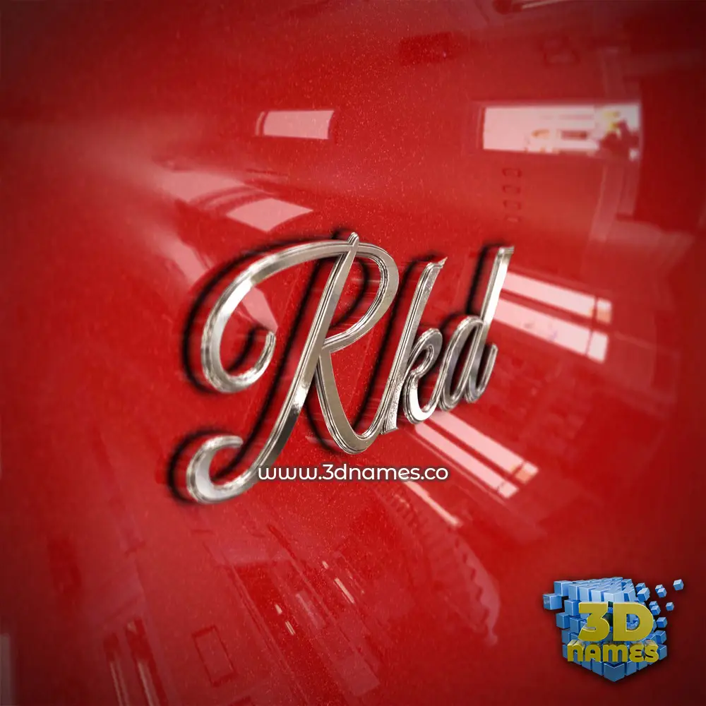 rkd in Car Paint style - 3D name wallpaper