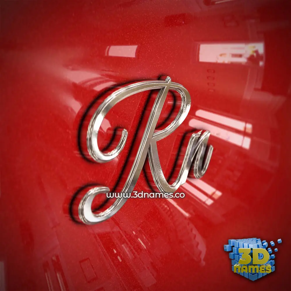 rn in Car Paint style - 3D name wallpaper