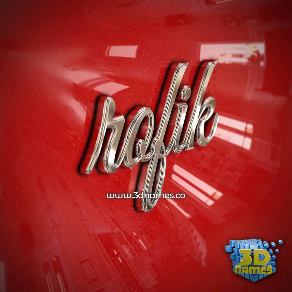 rofik in Car Paint style - 3D name wallpaper