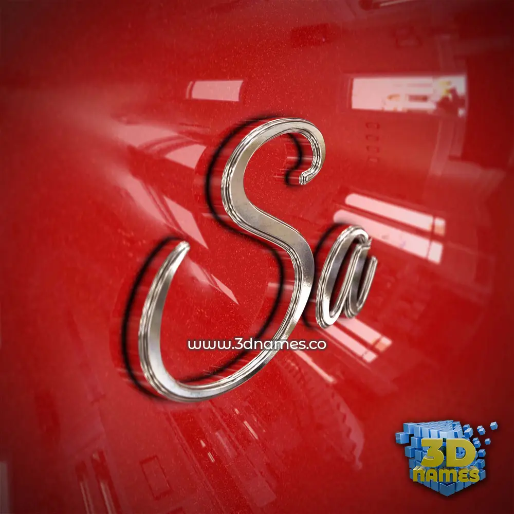 sa in Car Paint style - 3D name wallpaper