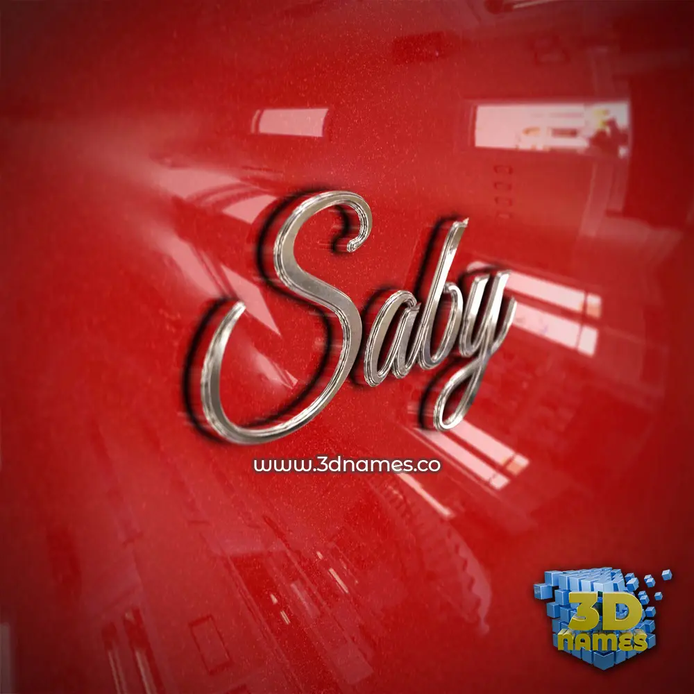 saby in Car Paint style - 3D name wallpaper