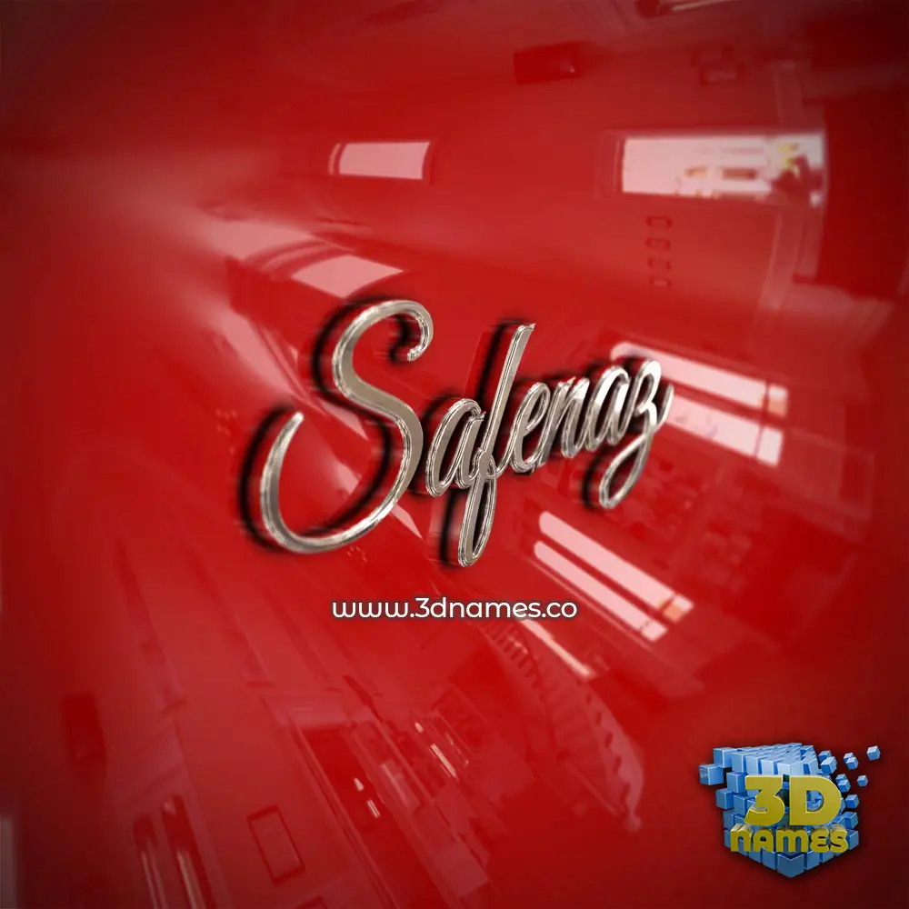 safenaz in Car Paint style - 3D name wallpaper