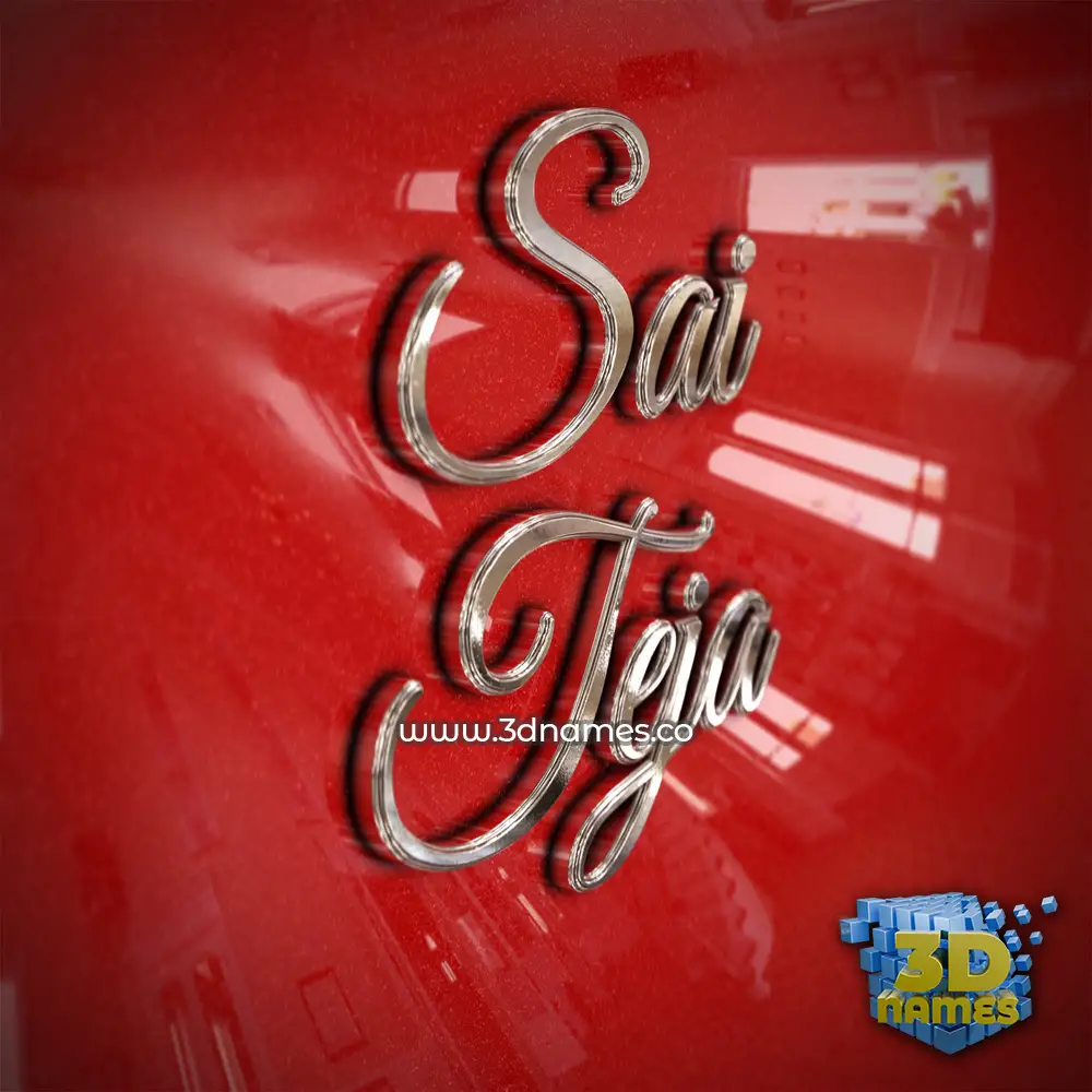 sai teja in Car Paint style - 3D name wallpaper