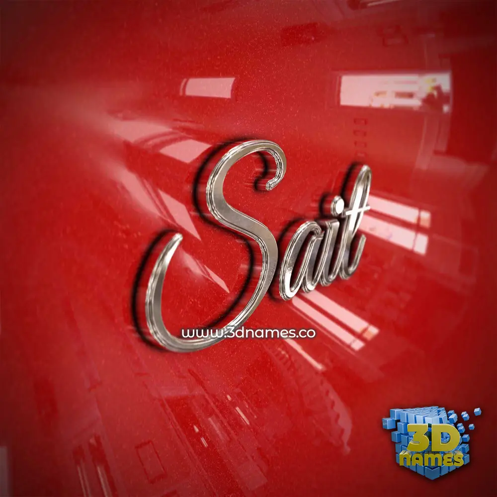 sait in Car Paint style - 3D name wallpaper