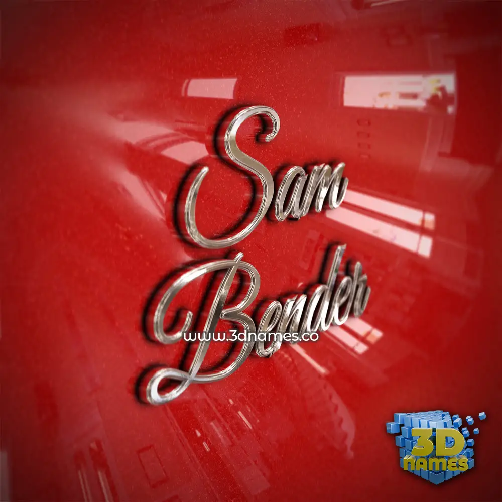sam bender in Car Paint style - 3D name wallpaper