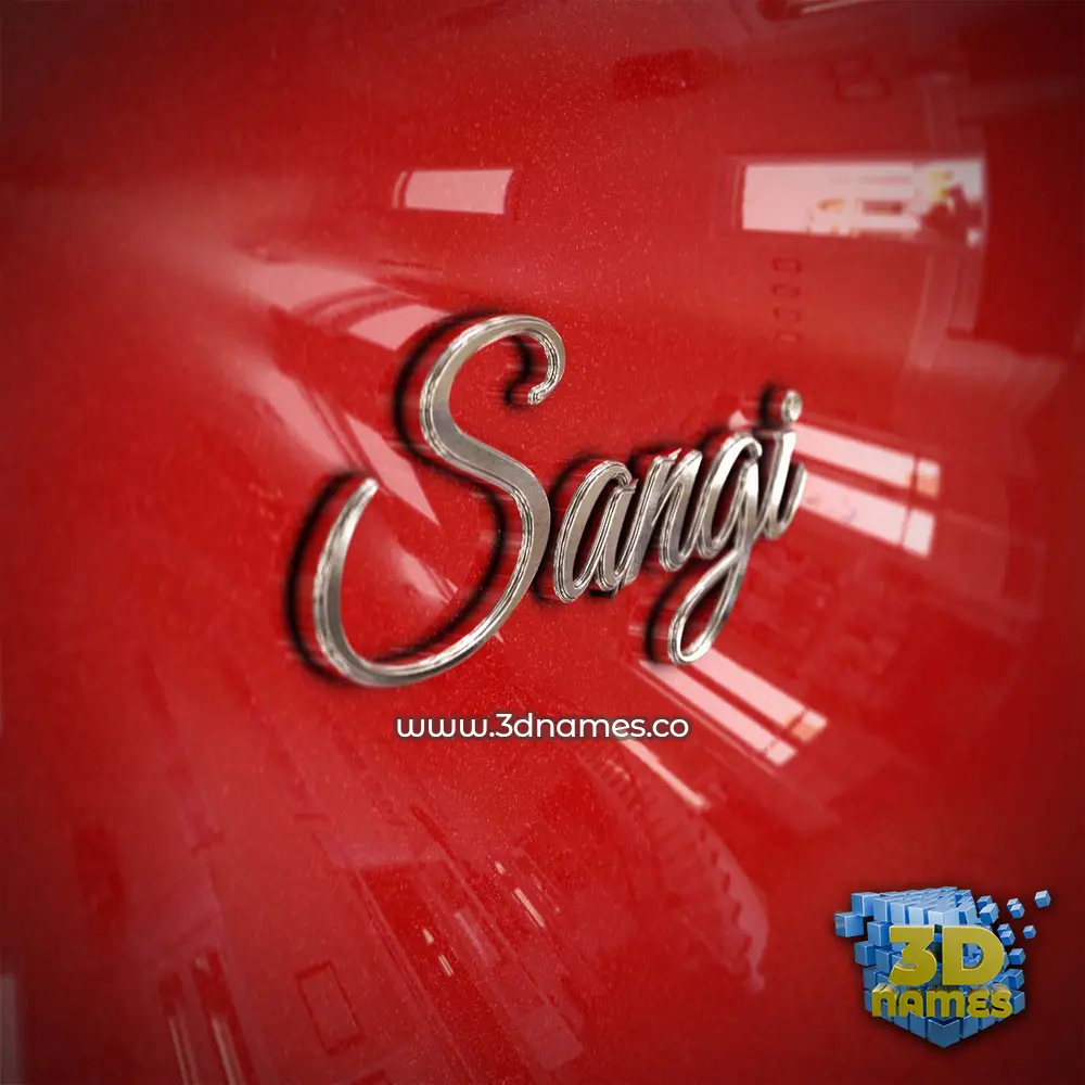 sangi in Car Paint style - 3D name wallpaper