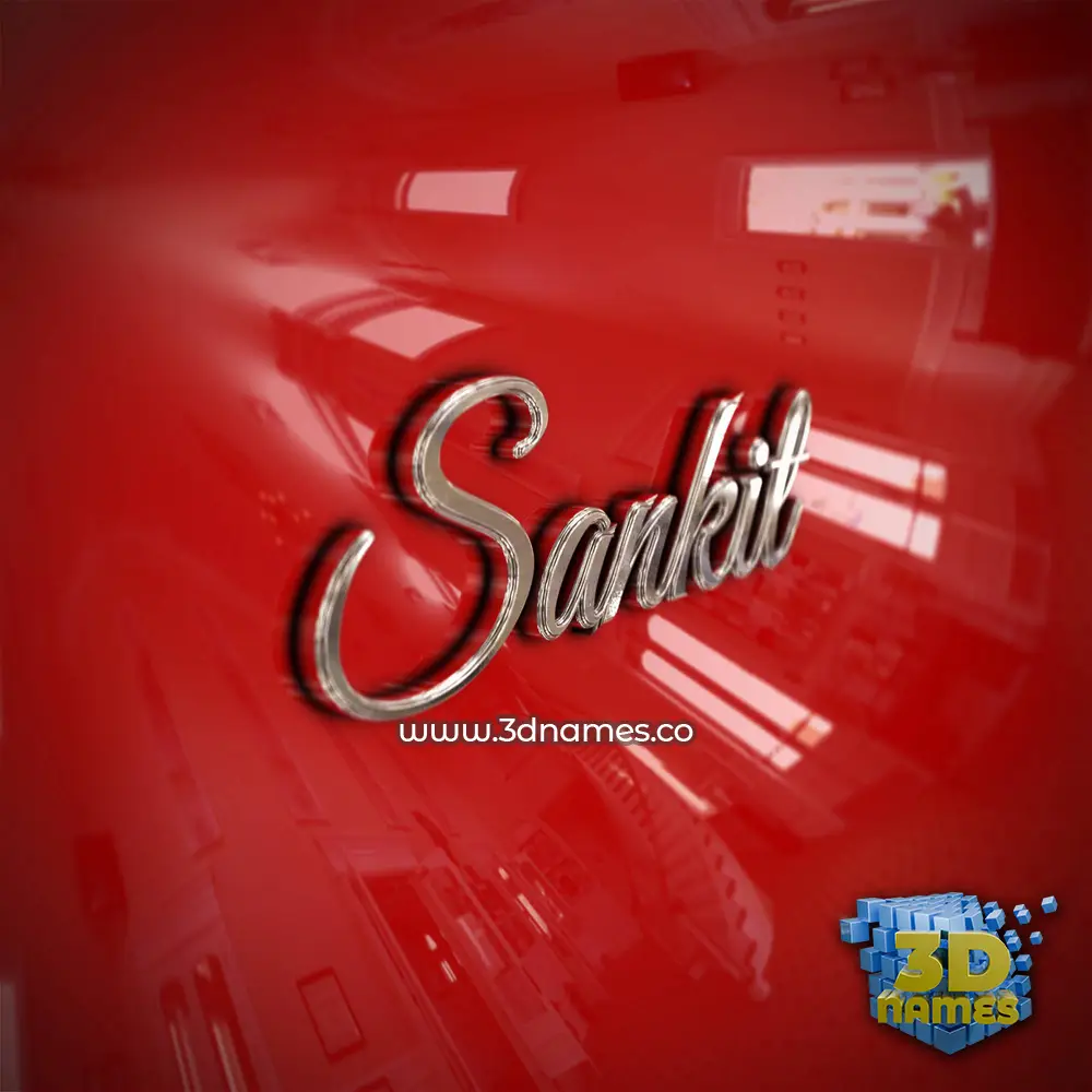 sankit in Car Paint style - 3D name wallpaper
