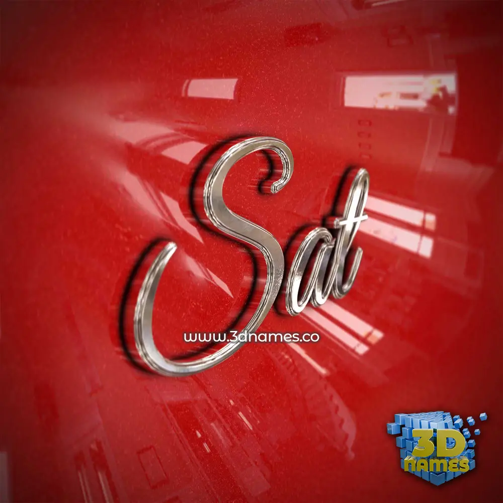 sat in Car Paint style - 3D name wallpaper