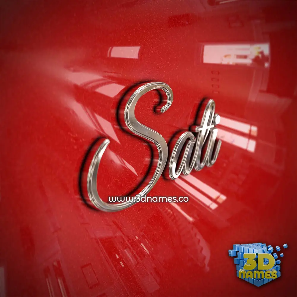 sati in Car Paint style - 3D name wallpaper