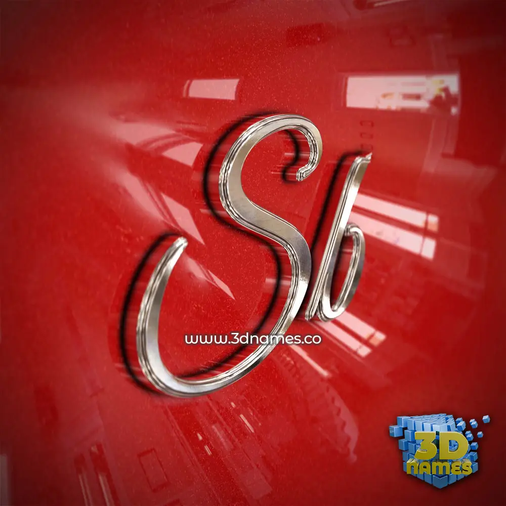 sb in Car Paint style - 3D name wallpaper