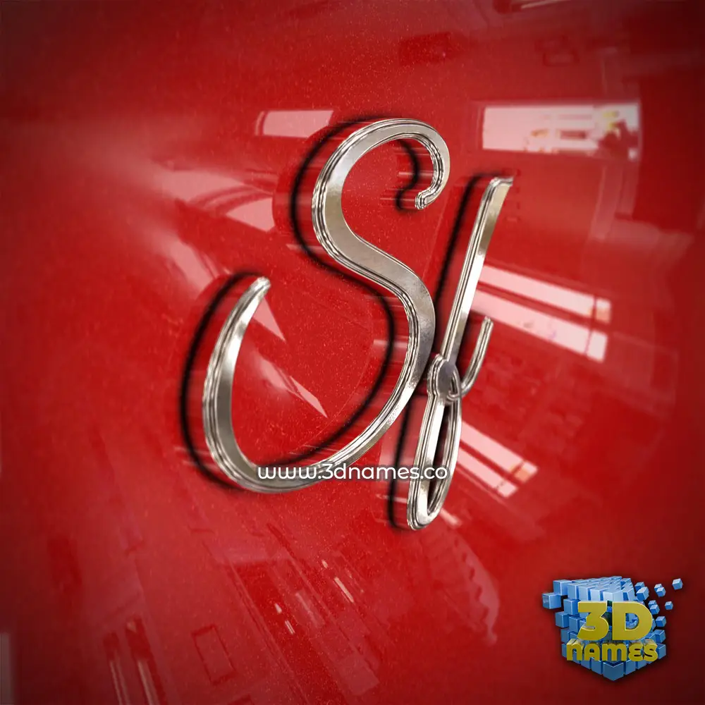 sf in Car Paint style - 3D name wallpaper