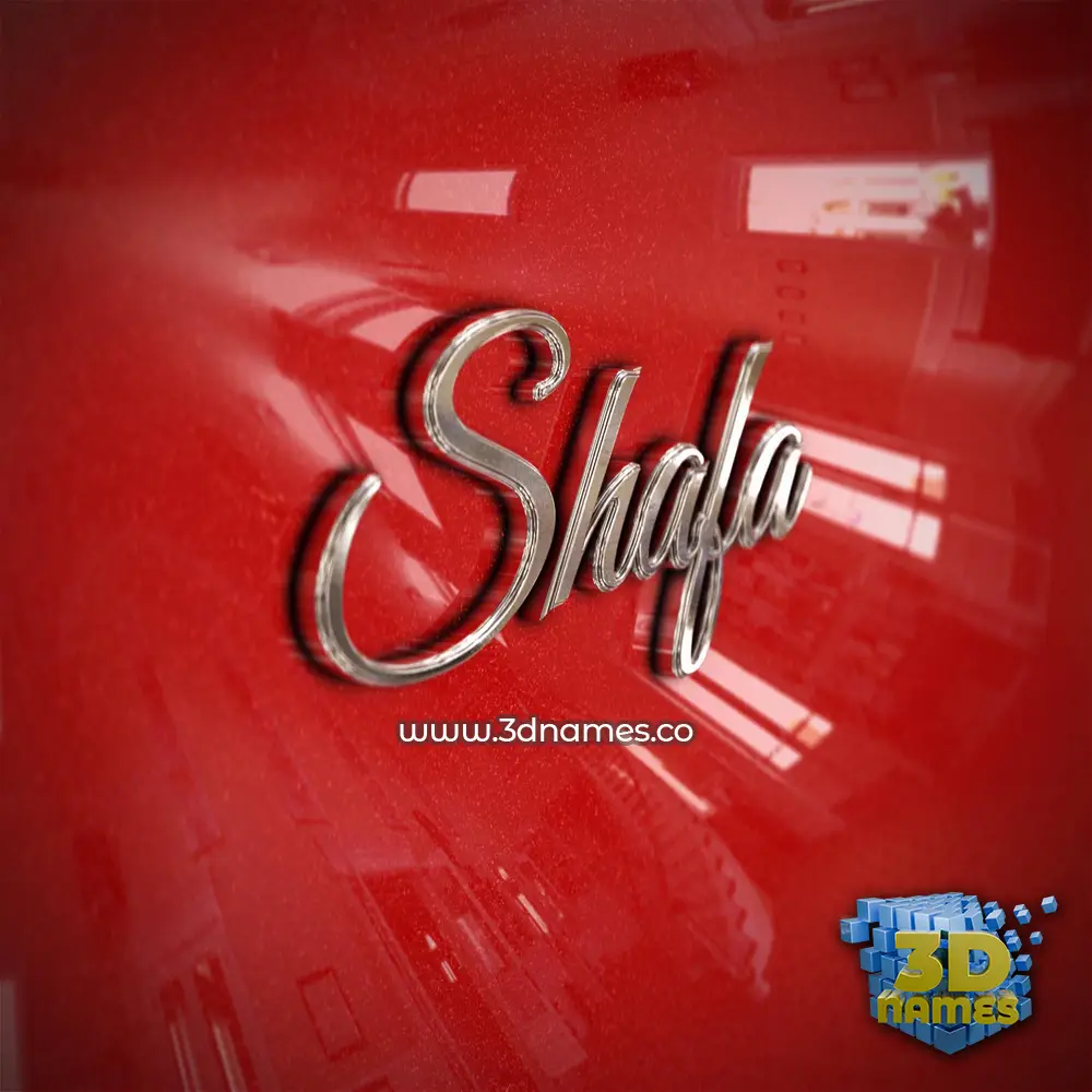 shafa in Car Paint style - 3D name wallpaper