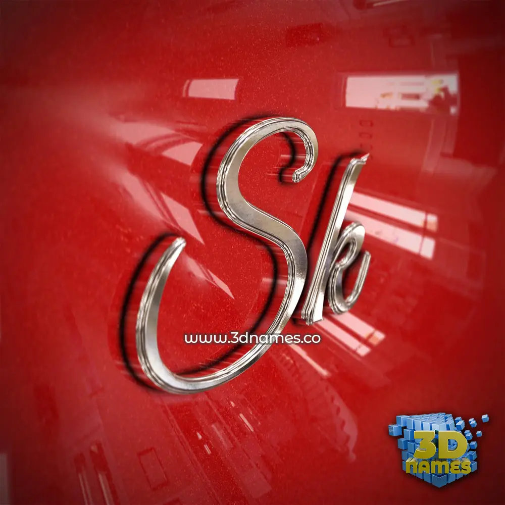 sk in Car Paint style - 3D name wallpaper