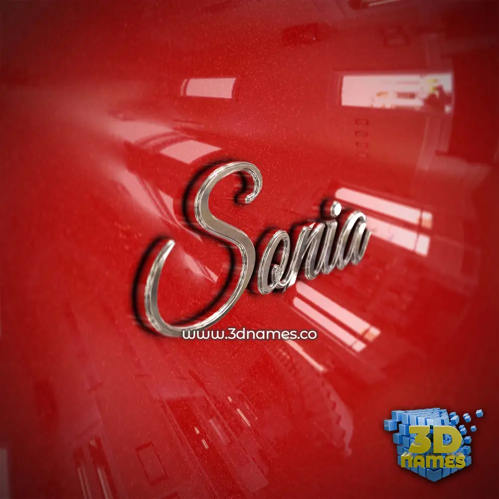 sonia in Car Paint style - 3D name wallpaper