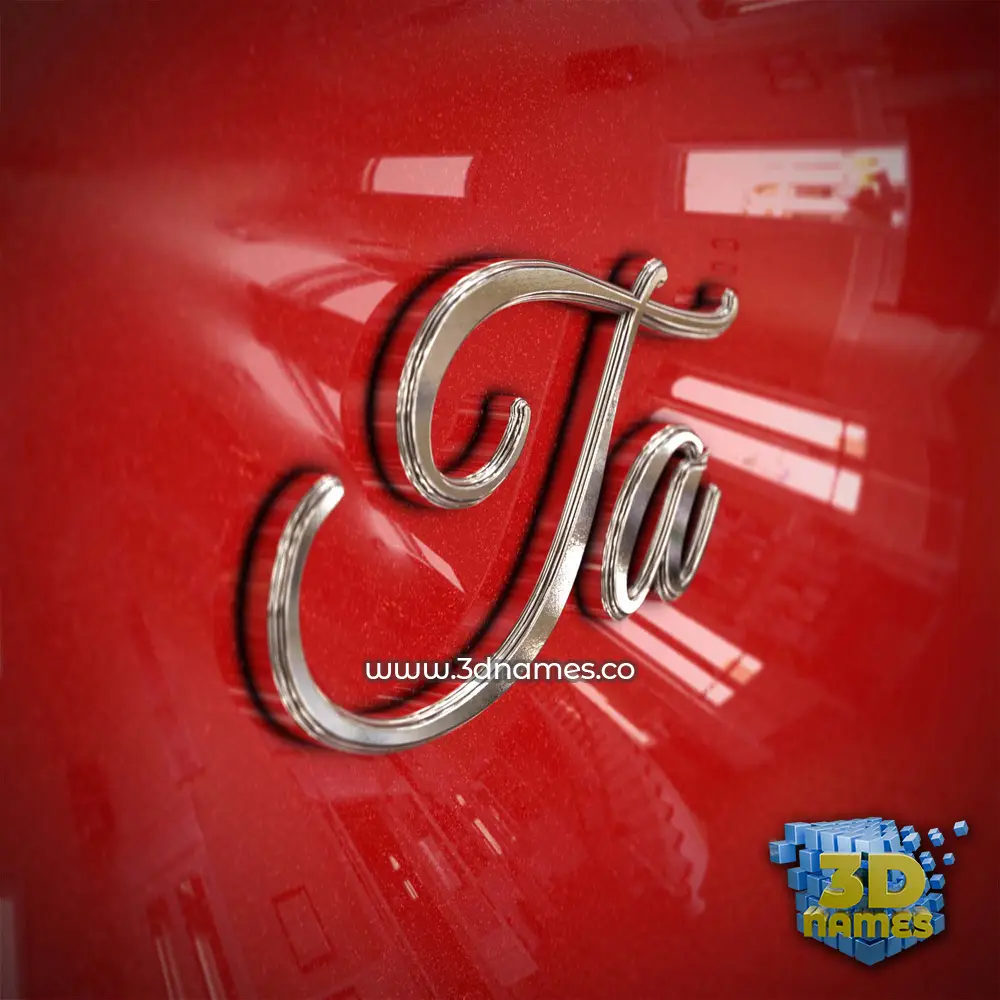 ta in Car Paint style - 3D name wallpaper