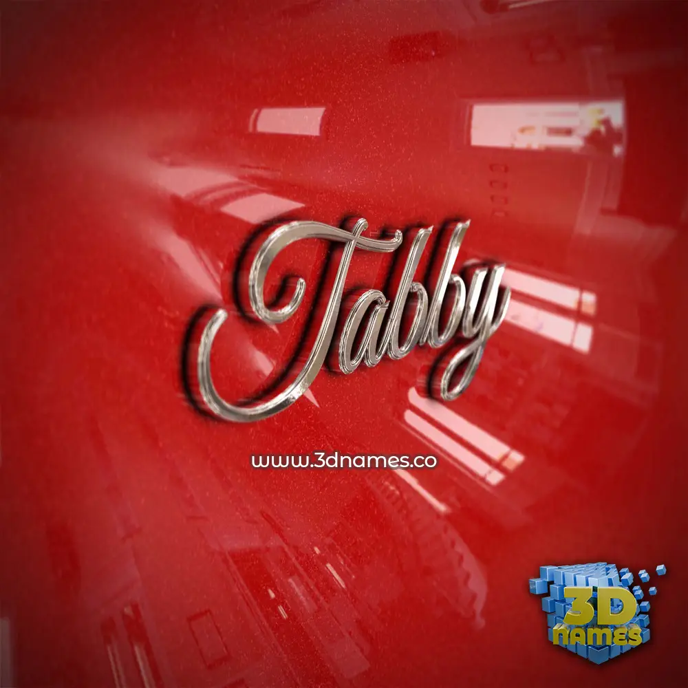 tabby in Car Paint style - 3D name wallpaper