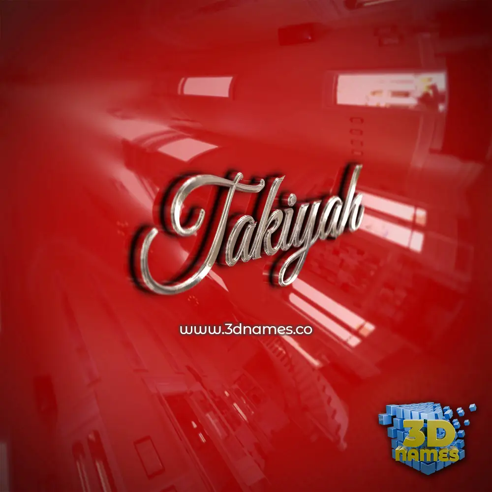takiyah in Car Paint style - 3D name wallpaper