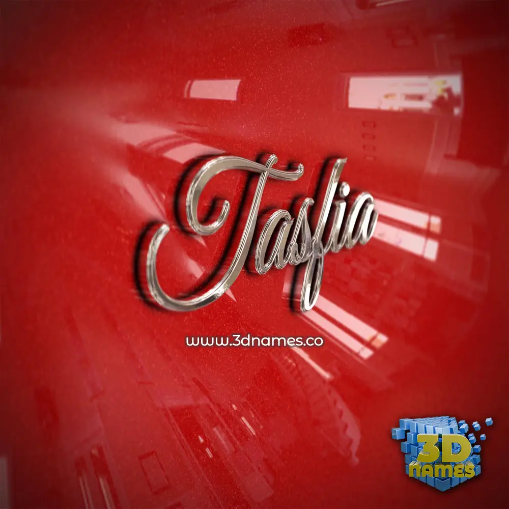 tasfia in Car Paint style - 3D name wallpaper