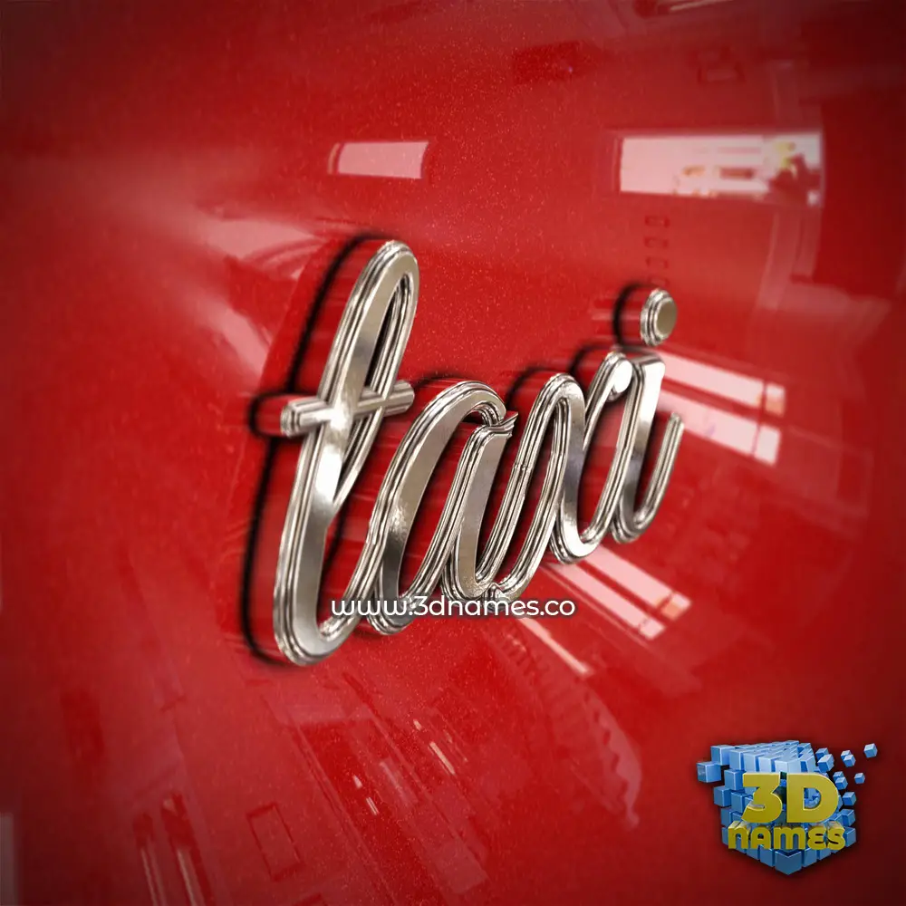 taxi in Car Paint style - 3D name wallpaper