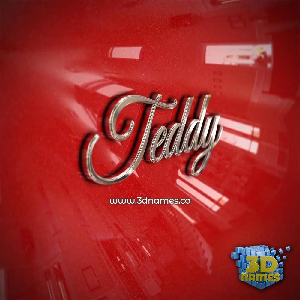 teddy in Car Paint style - 3D name wallpaper
