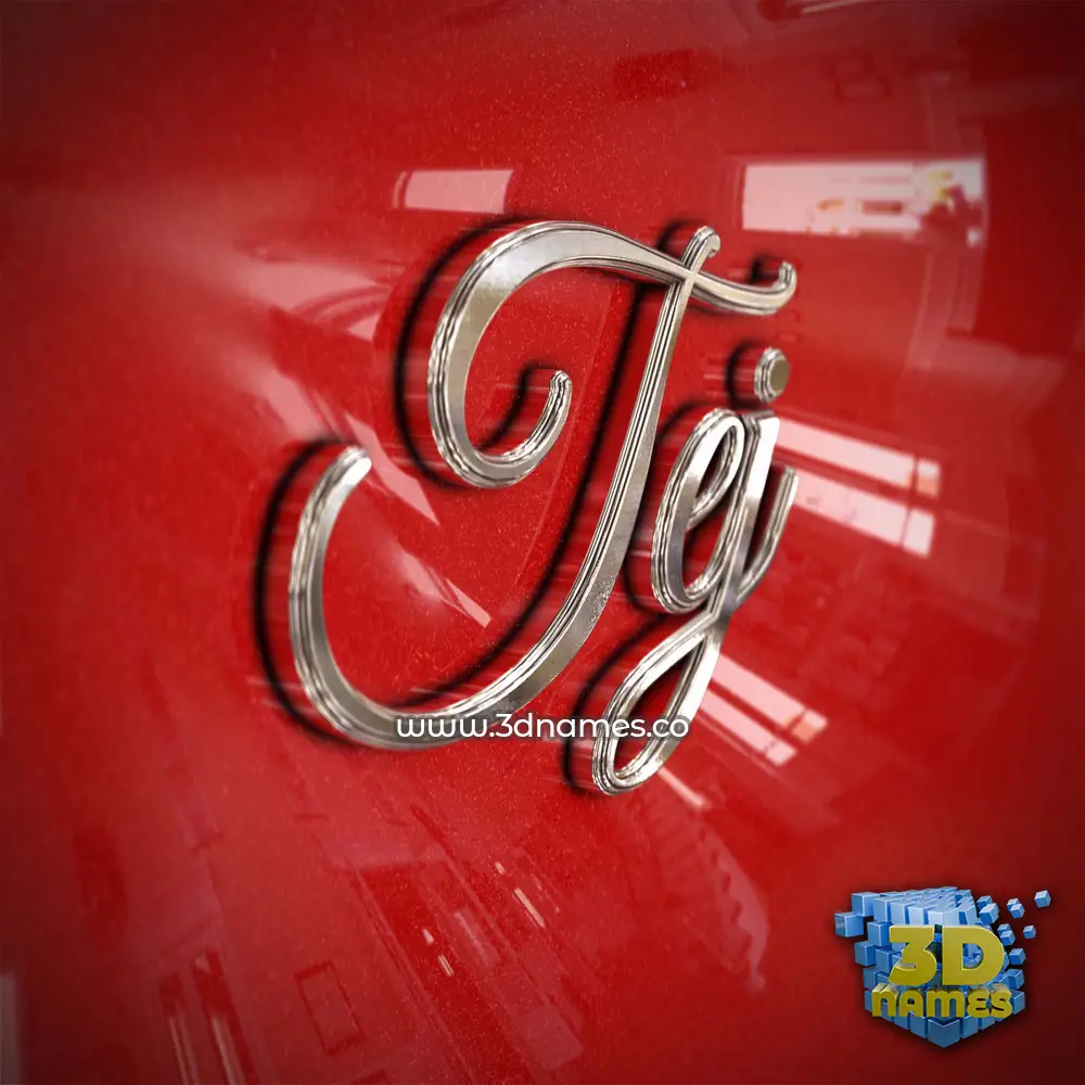 tej in Car Paint style - 3D name wallpaper