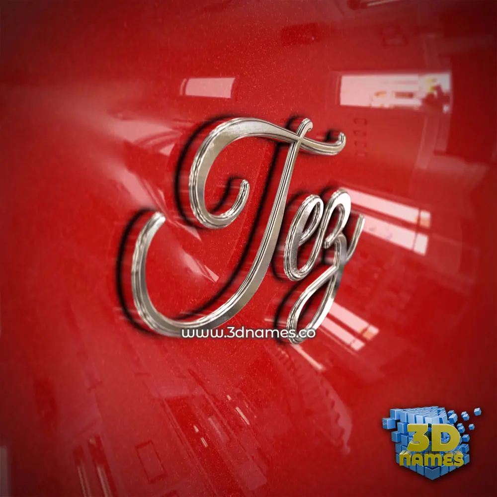 tez in Car Paint style - 3D name wallpaper