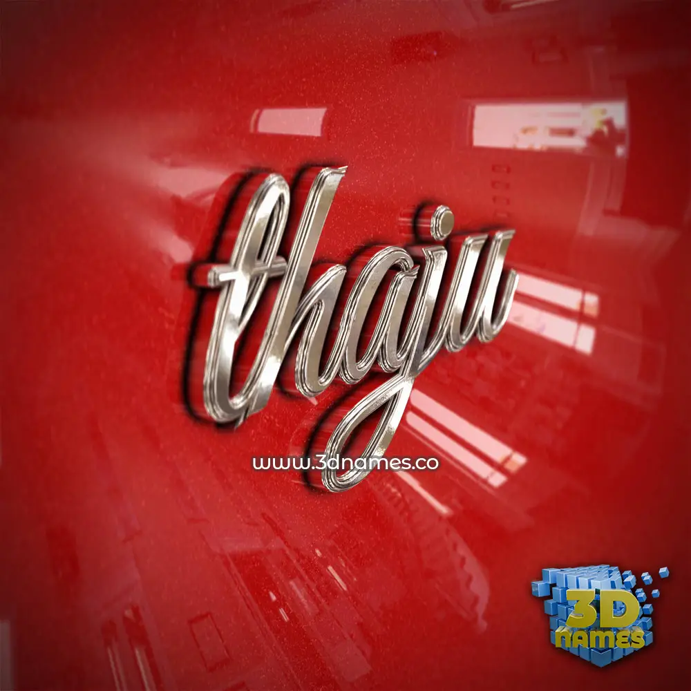 thaju in Car Paint style - 3D name wallpaper