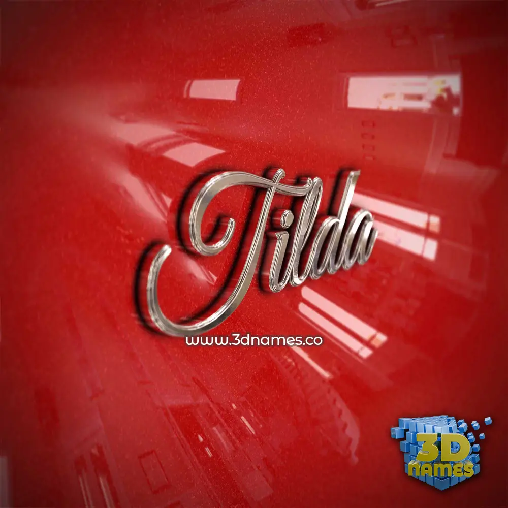 tilda in Car Paint style - 3D name wallpaper