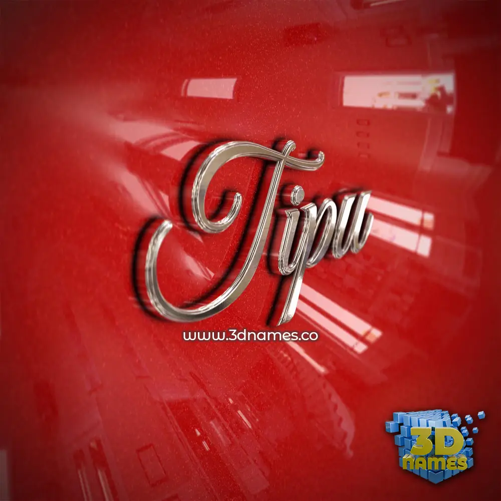 tipu in Car Paint style - 3D name wallpaper