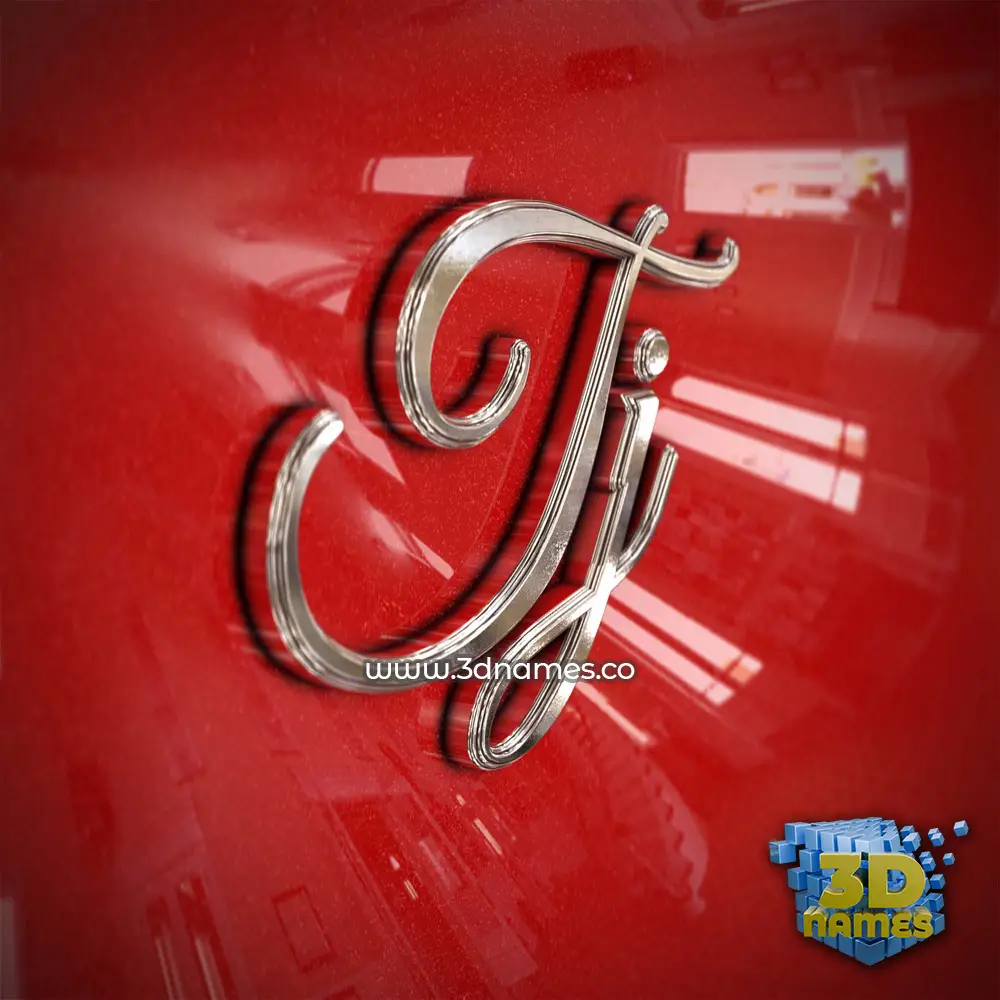 tj in Car Paint style - 3D name wallpaper