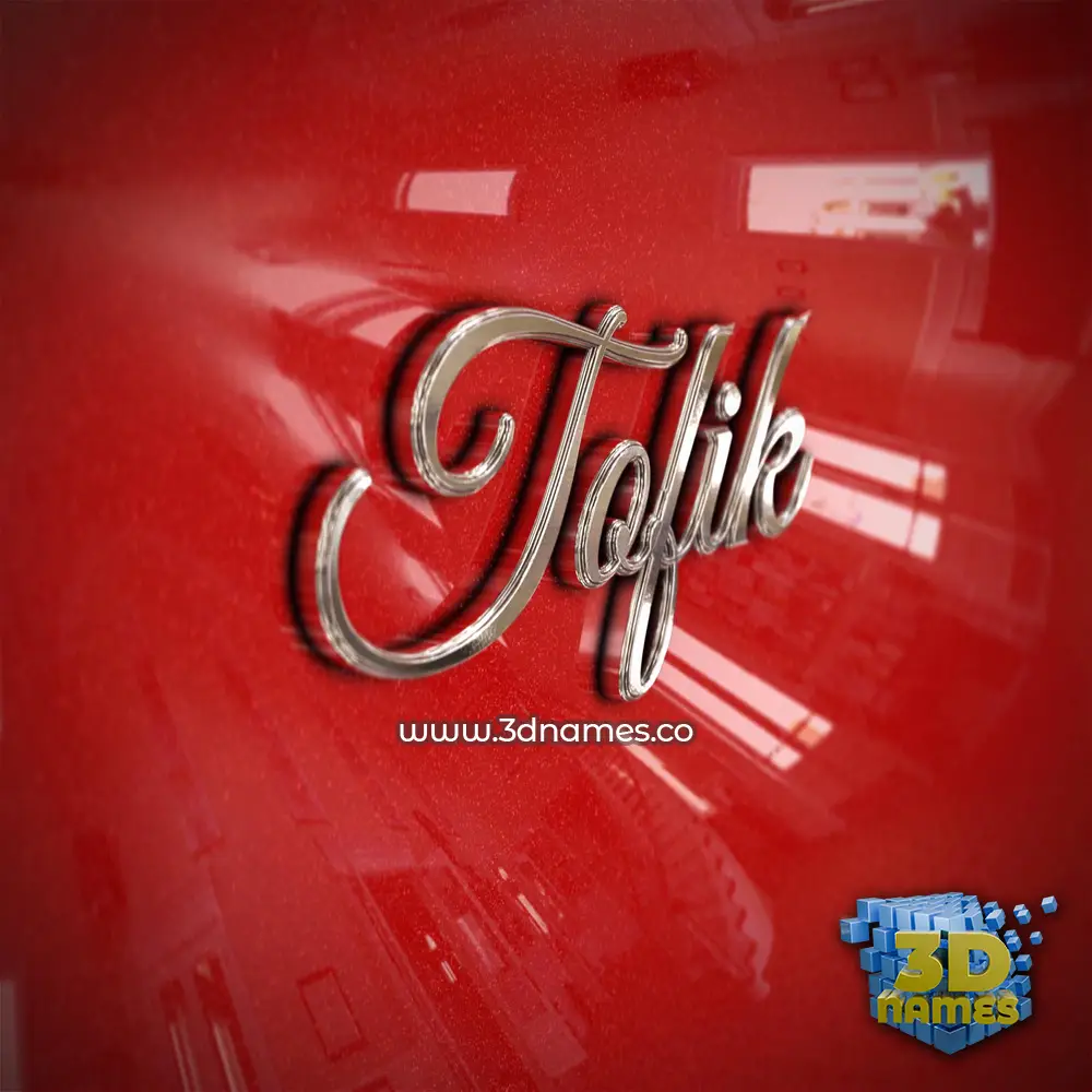 tofik in Car Paint style - 3D name wallpaper