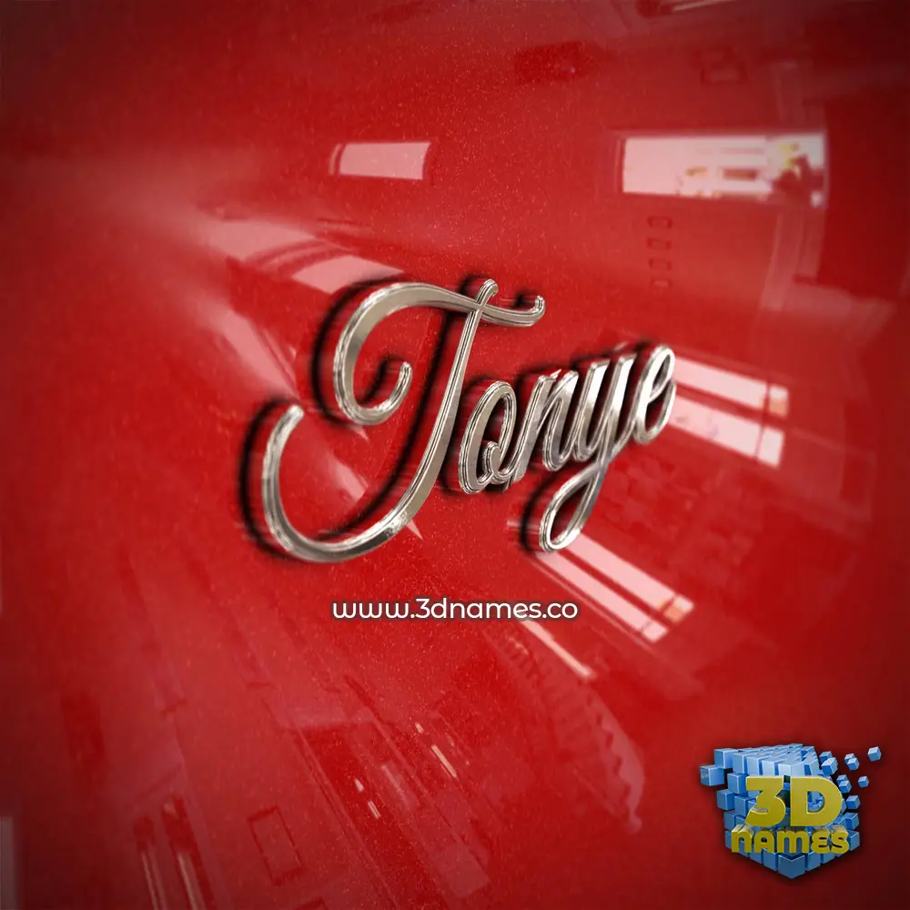tonye in Car Paint style - 3D name wallpaper