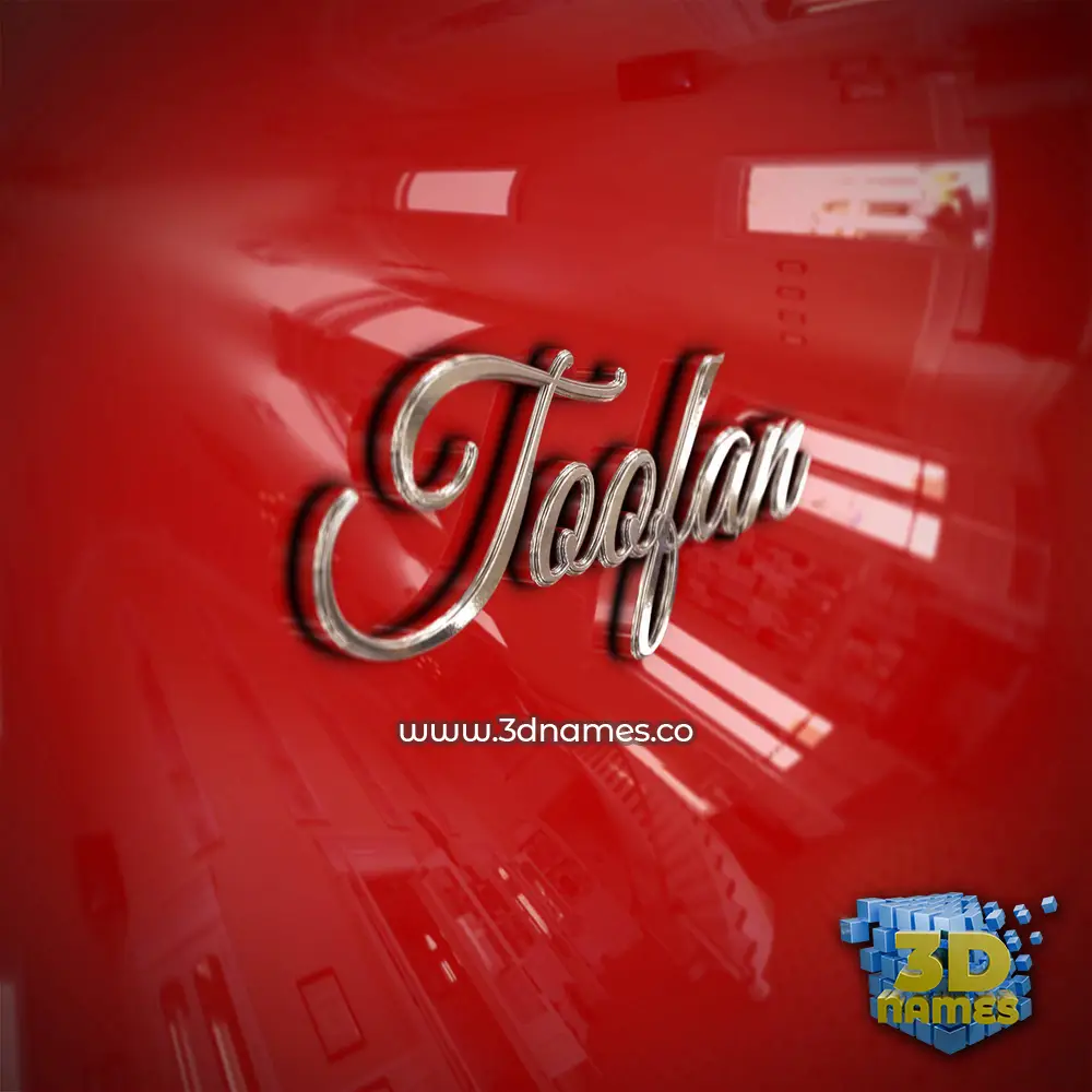 toofan in Car Paint style - 3D name wallpaper