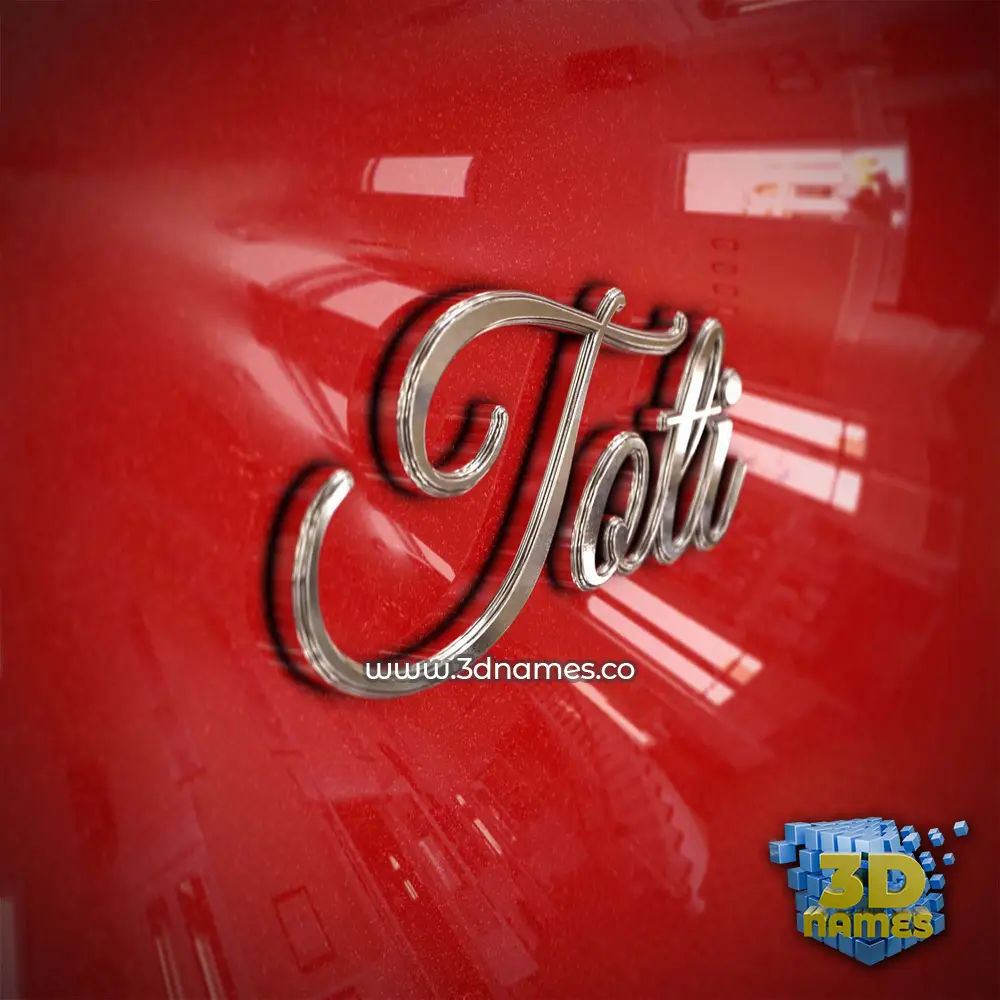 toti in Car Paint style - 3D name wallpaper