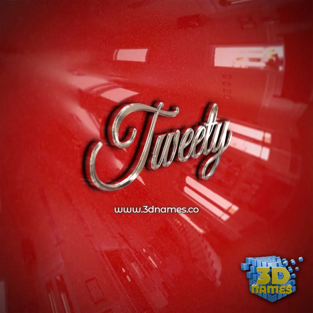 tweety in Car Paint style - 3D name wallpaper