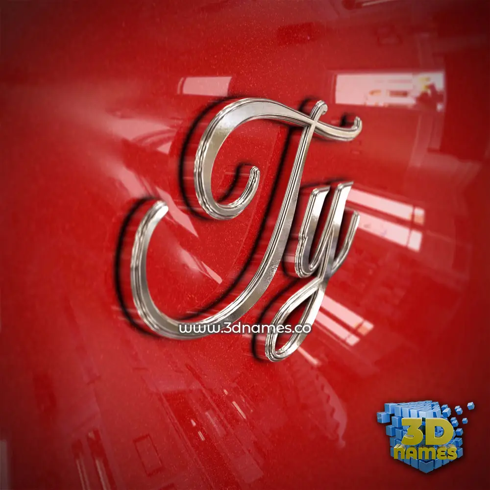 ty in Car Paint style - 3D name wallpaper