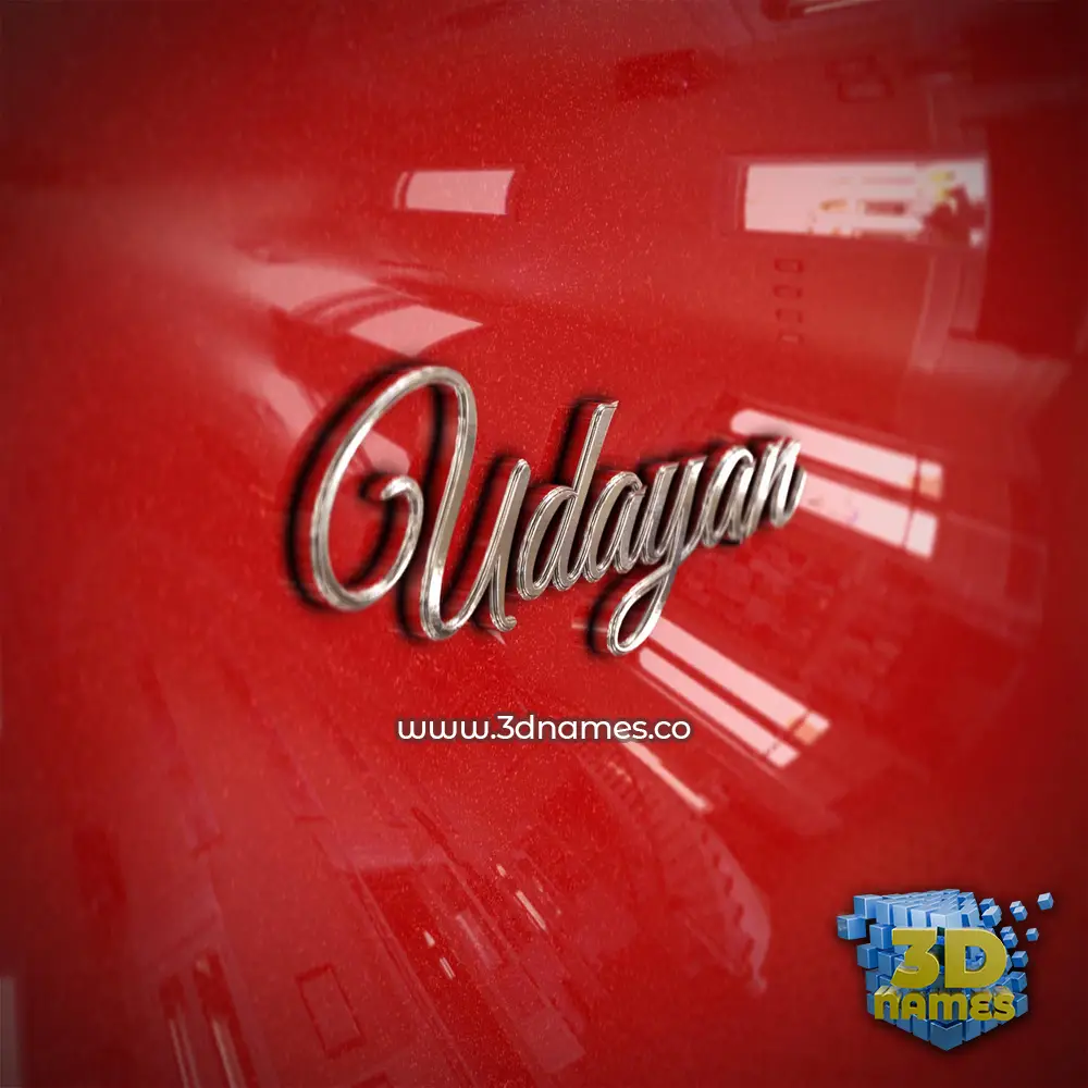 udayan in Car Paint style - 3D name wallpaper