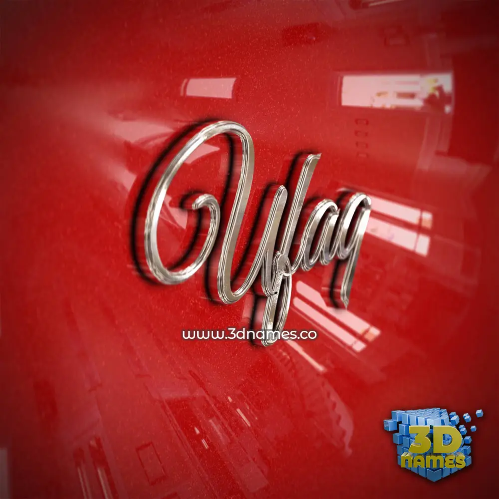 ufaq in Car Paint style - 3D name wallpaper