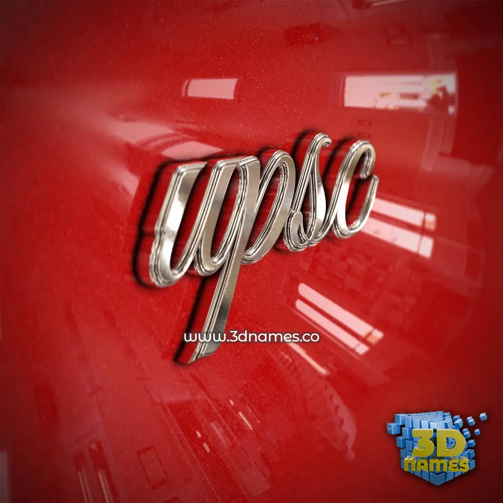 upsc in Car Paint style - 3D name wallpaper