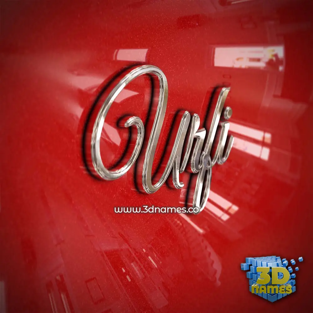 urfi in Car Paint style - 3D name wallpaper