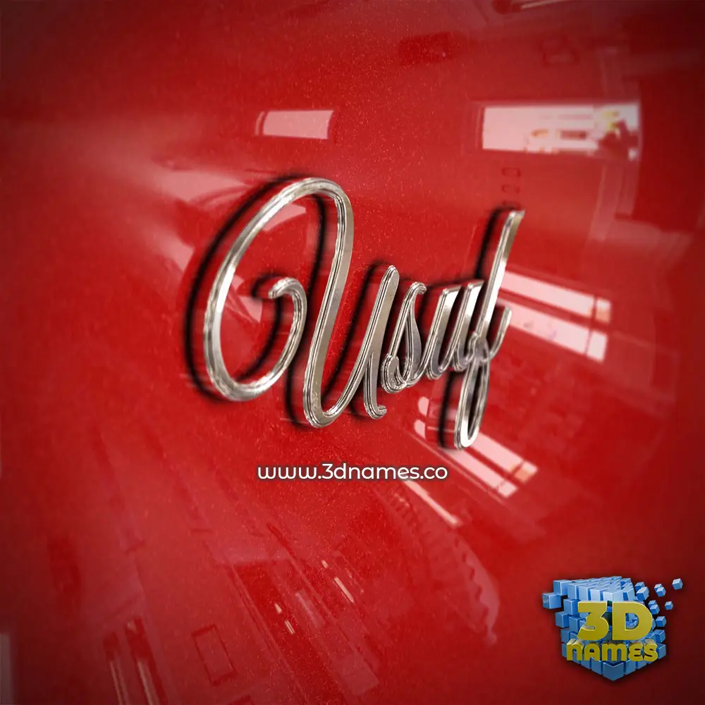usuf in Car Paint style - 3D name wallpaper