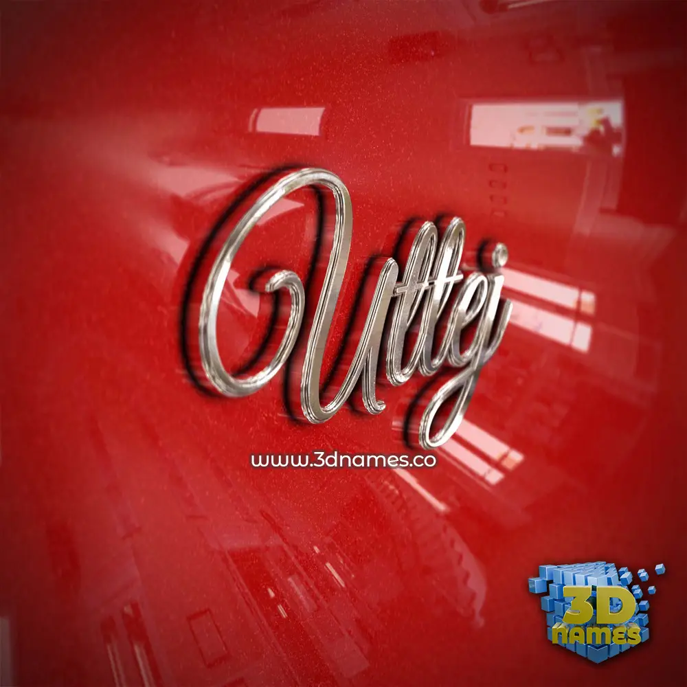 uttej in Car Paint style - 3D name wallpaper