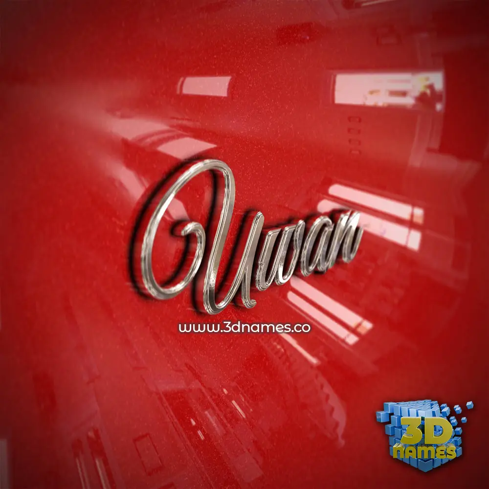 uwan in Car Paint style - 3D name wallpaper
