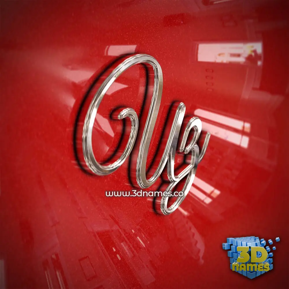 uz in Car Paint style - 3D name wallpaper